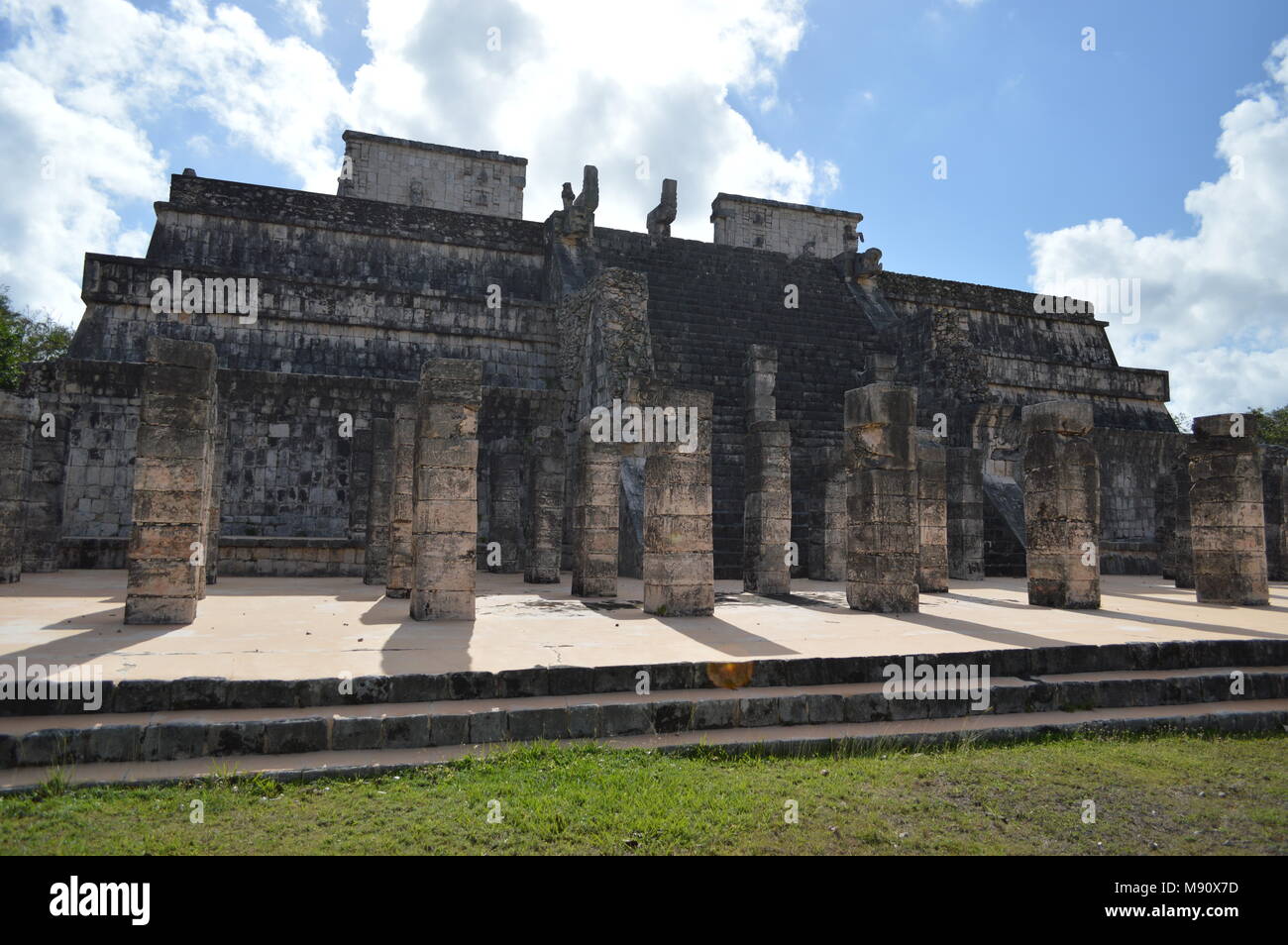 Tempel der Krieger in Chichen Itza, Mexiko Stockfoto