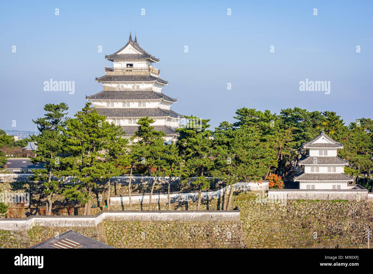 Shimabara, Japan Schloss halten und Eckturm. Stockfoto