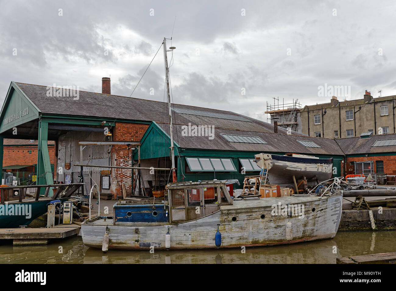Underfall Yard Bristol Schwimmenden Hafen Stockfoto