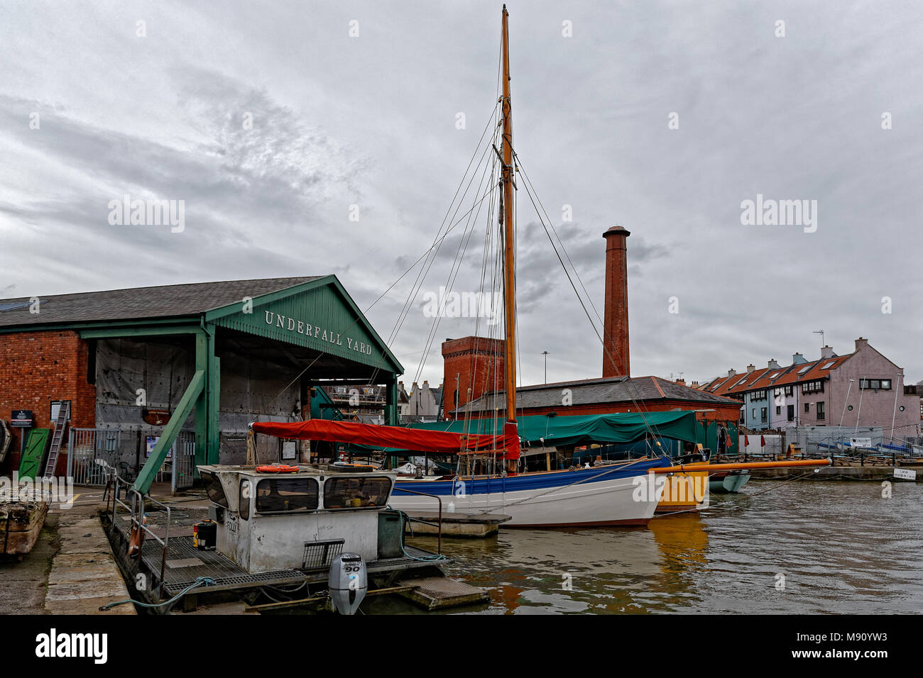 Underfall Yard auf Bristol Schwimmenden Hafen Stockfoto