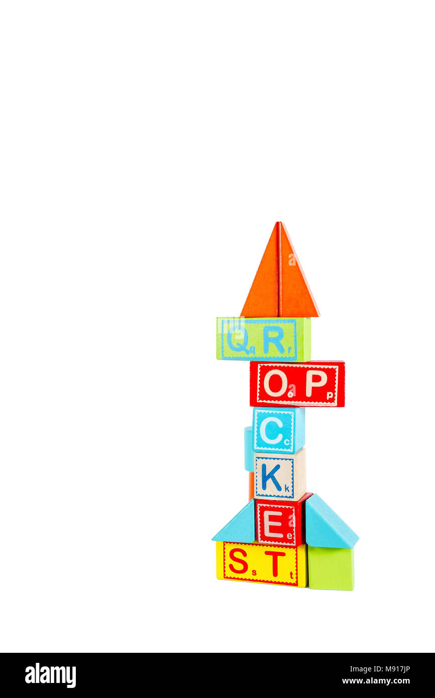 Holz Block für Kid. Für die Zukunft vorstellen. Stockfoto