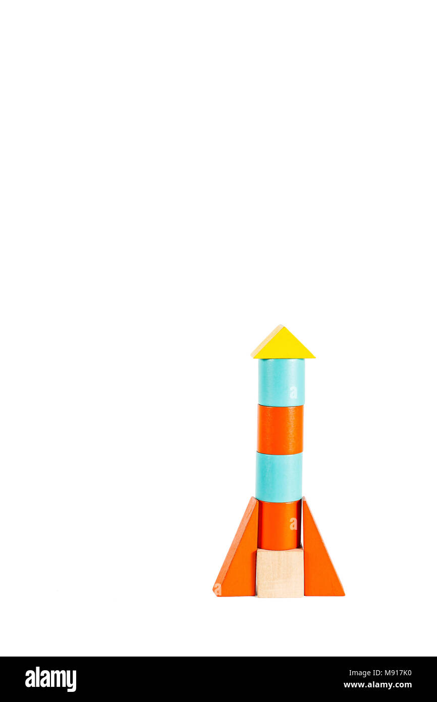 Holz Block für Kid. Für die Zukunft vorstellen. Stockfoto