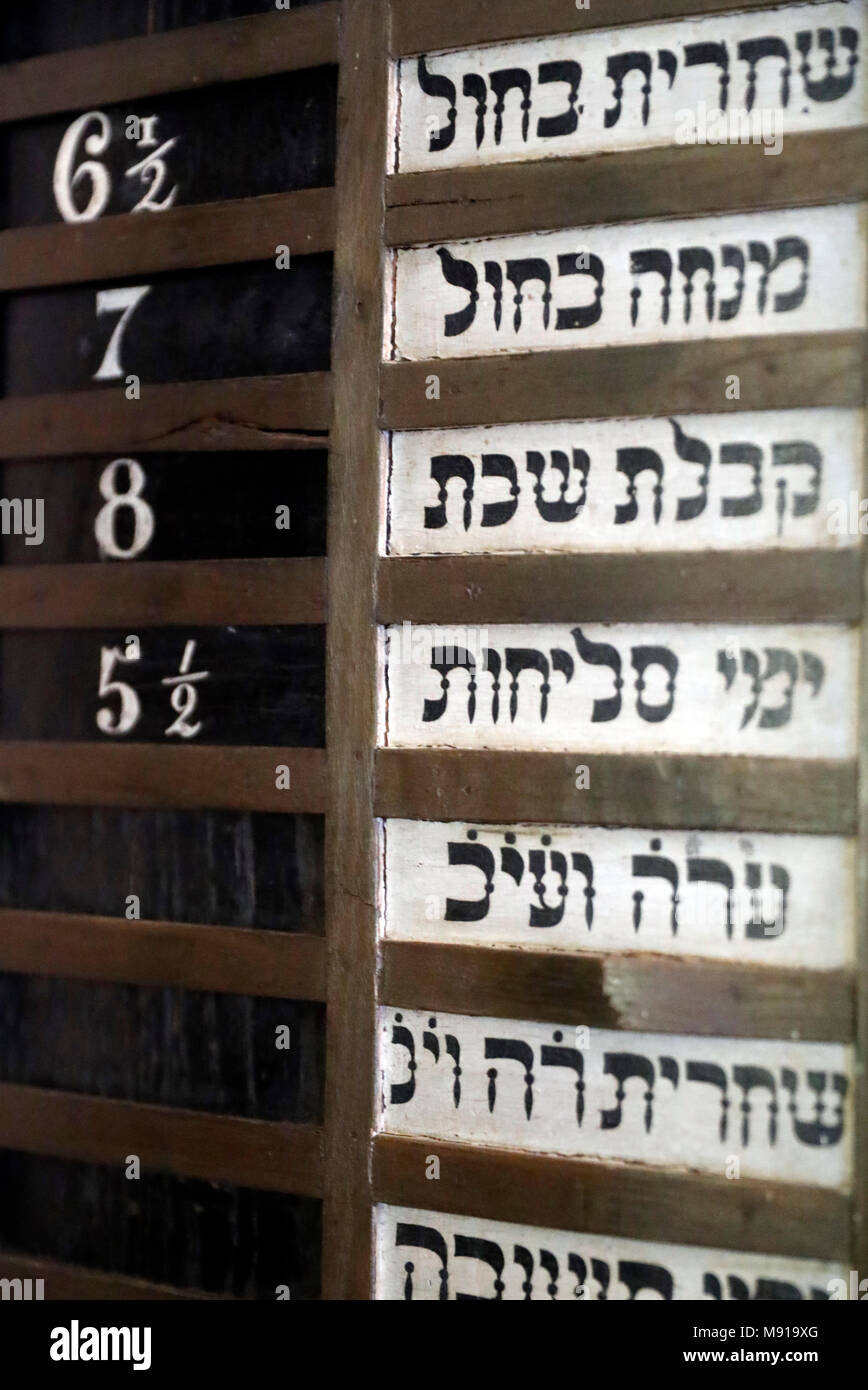 Bartholdi Museum. Jüdische Kalender mit jüdischen täglichen Gebete. 19. Colmar. Frankreich. Stockfoto