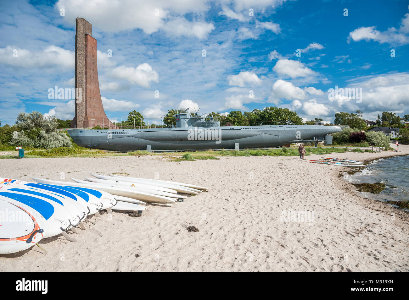 Marine-ehrenmal und U-Boot U 995, Laboe, Ostsee, Schleswig-Holstein, Deutschland, Europa Stockfoto