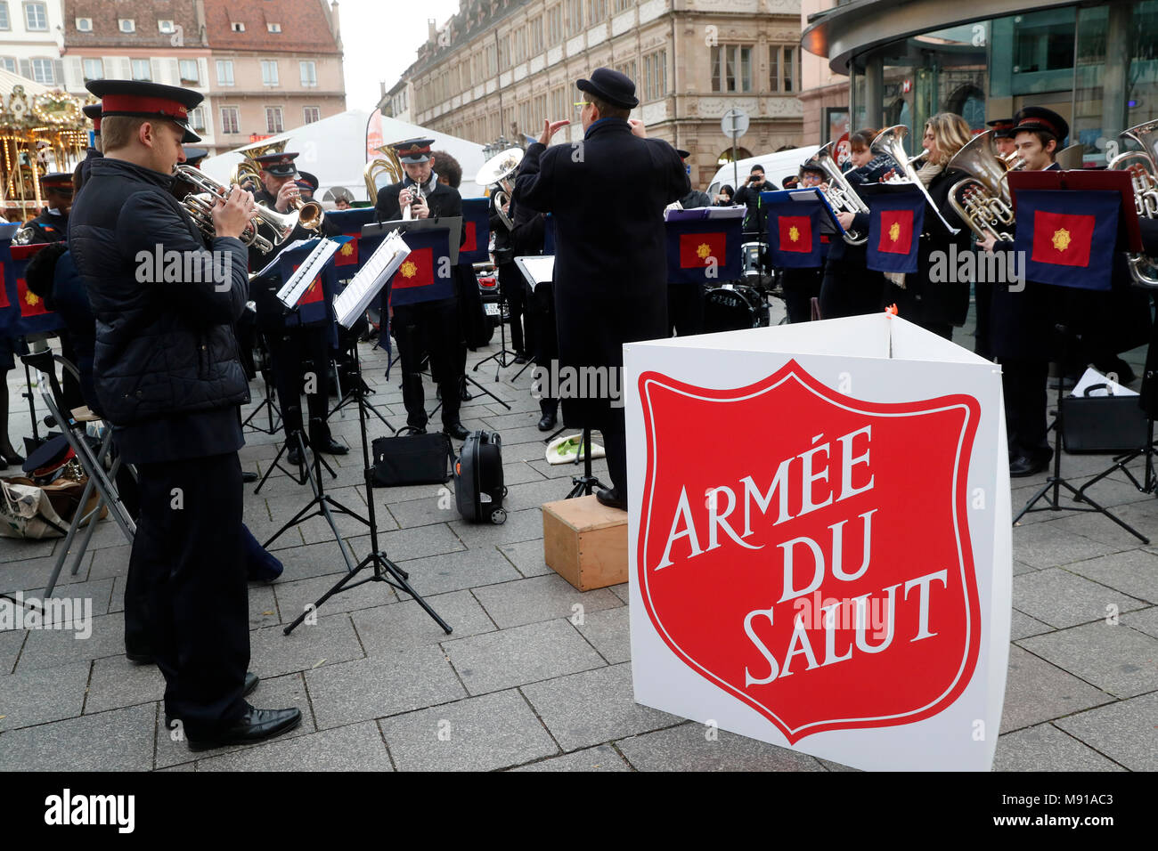 Frankreich Salvation Army Band. Straßburg. Frankreich. Stockfoto