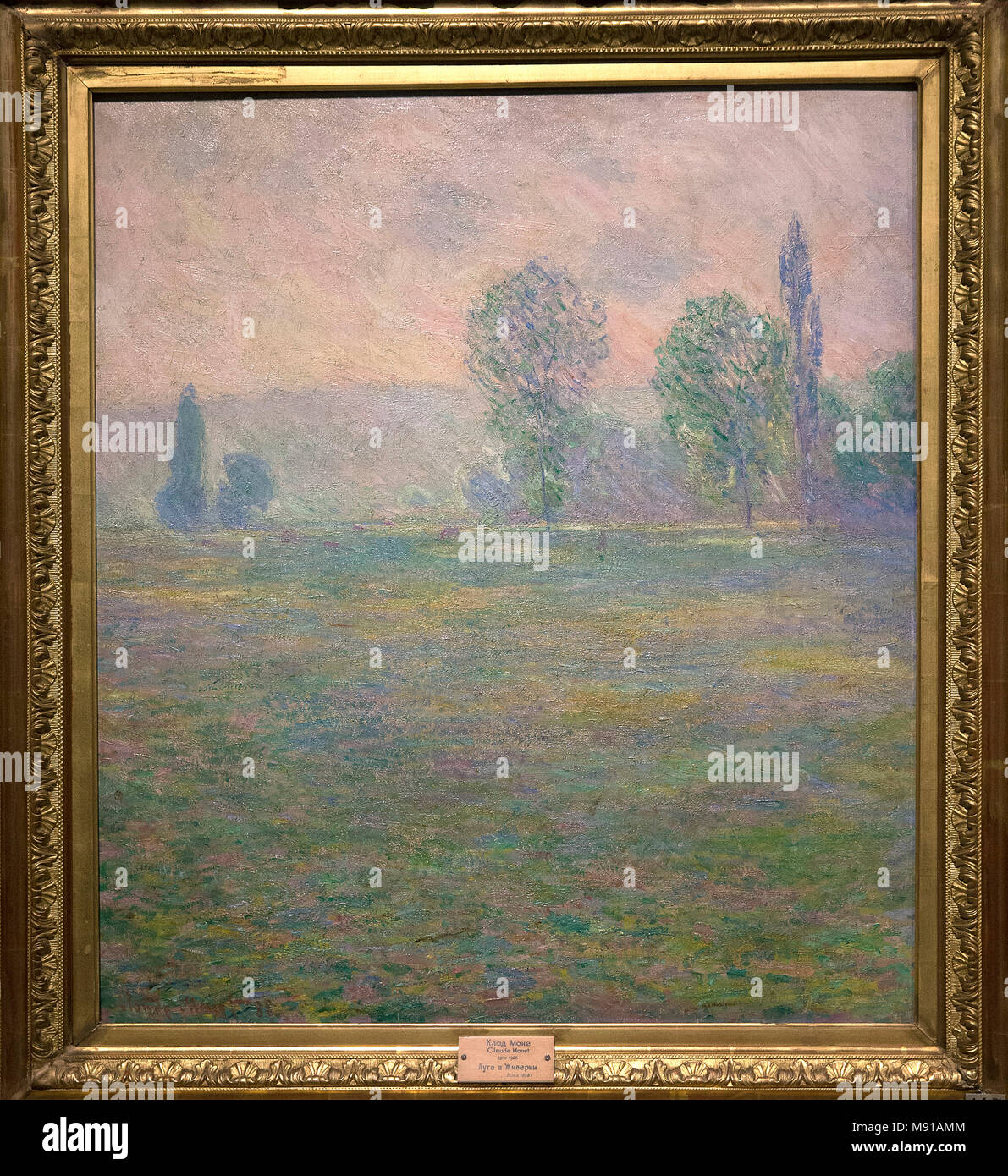 Claude Monet, Wiesen in Giverny, 1888, Öl auf Leinwand. Shchukin Sammlung, Museum Ermitage, St. Petersburg. Erschossen, während in Paris ausgestellt. Stockfoto