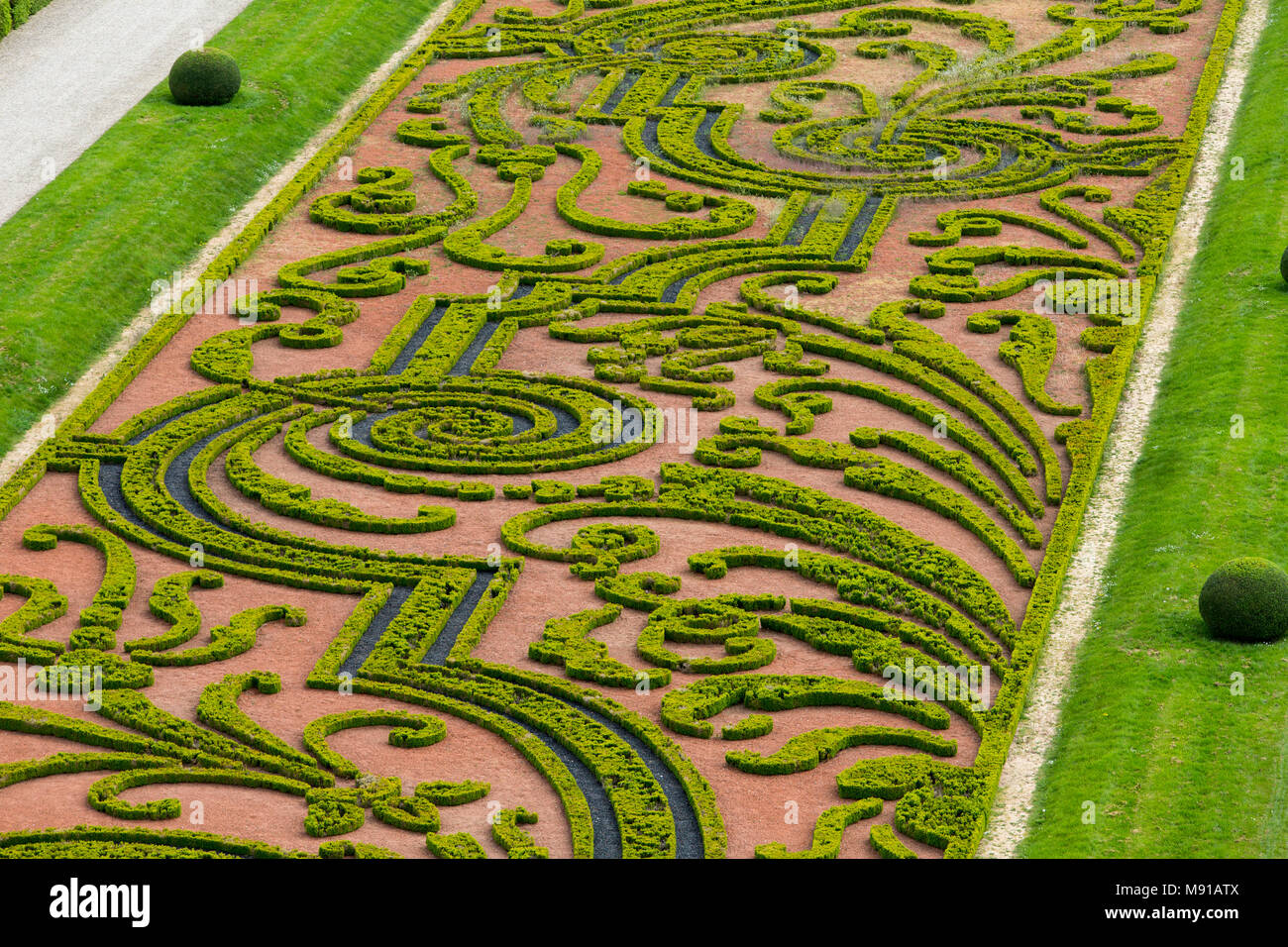 Vaux-le-Vicomte castle Garten Detail. Frankreich. Stockfoto