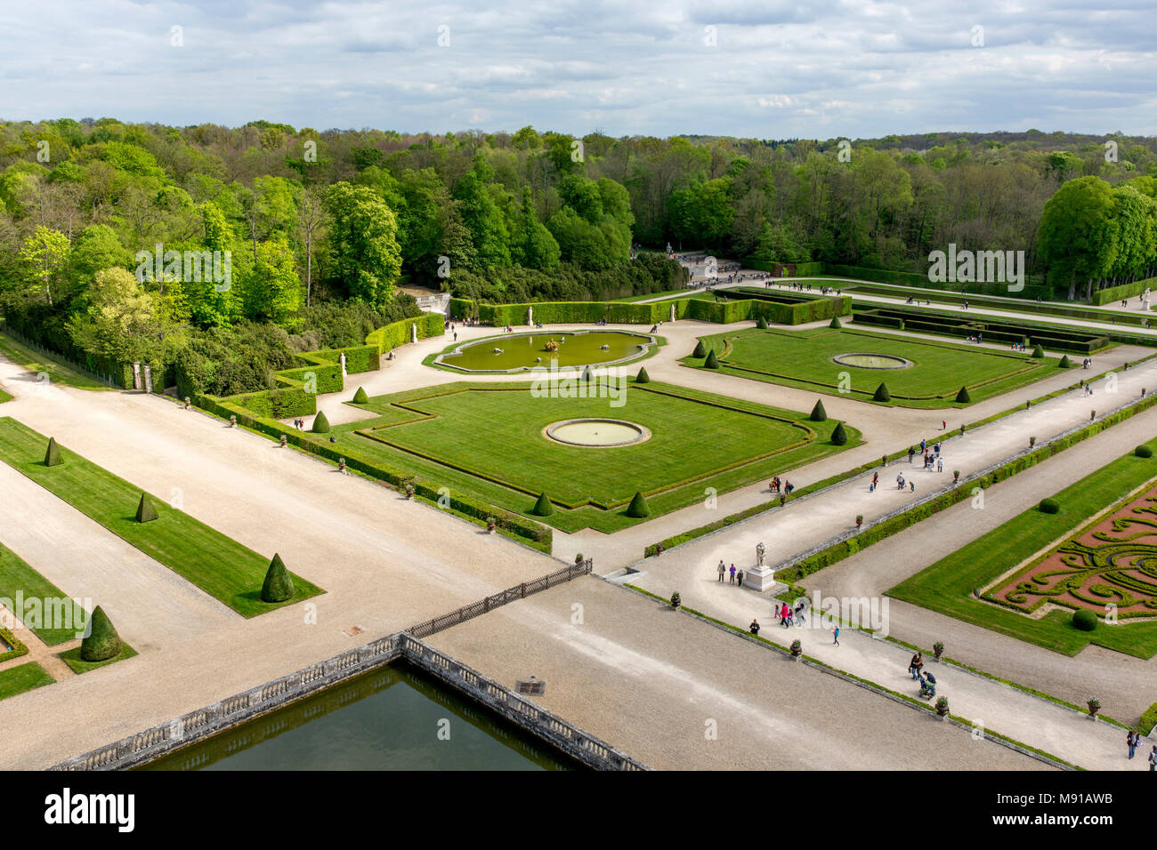 Vaux-le-Vicomte Schloss Garten. Frankreich. Stockfoto