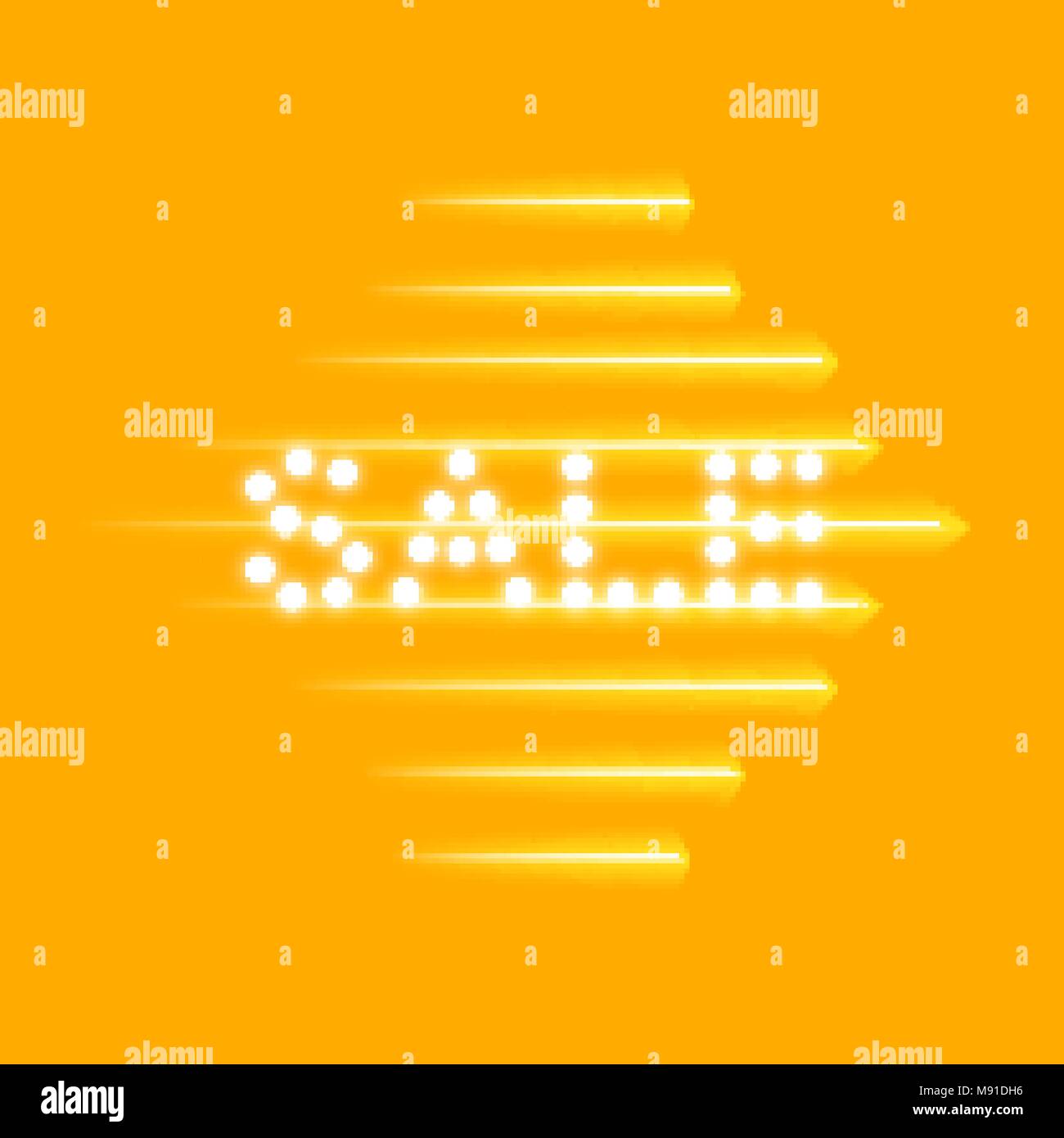 Abendmahl verkauf Speed Symbol auf gelbem Hintergrund, Stock Vektor