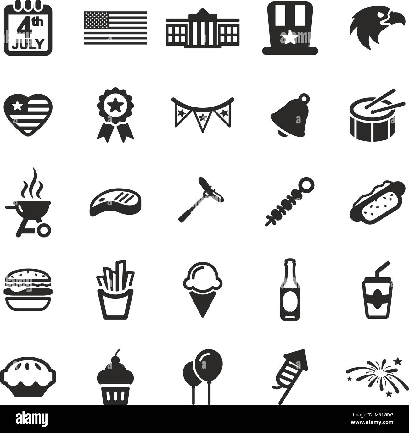 Juli 4 Symbole Stock Vektorgrafik Alamy