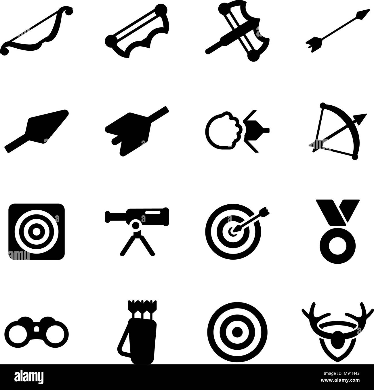 Bogenschießen Symbole Stock Vektor