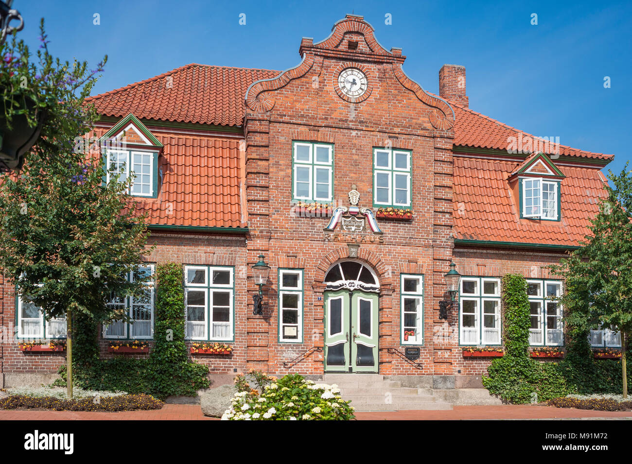 Rathaus, Luetjenburg, Ostsee, Schleswig-Holstein, Deutschland, Europa Stockfoto