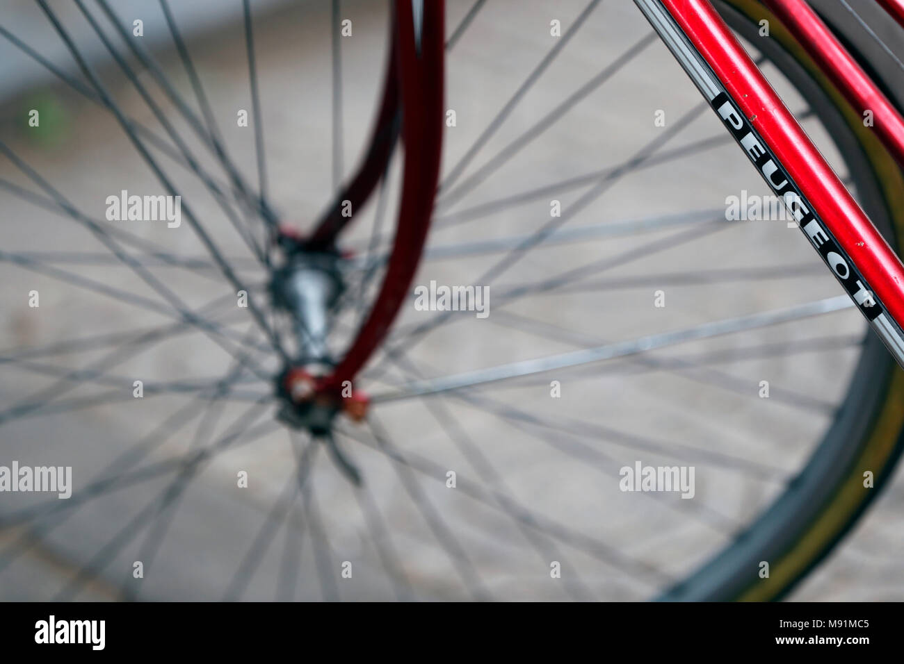 Peugeot Fahrrad. Close-up. Hanoi. Vietnam. Stockfoto