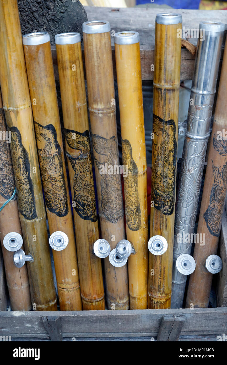 Traditionelle Bambus Rohre. Hanoi. Vietnam Stockfotografie - Alamy