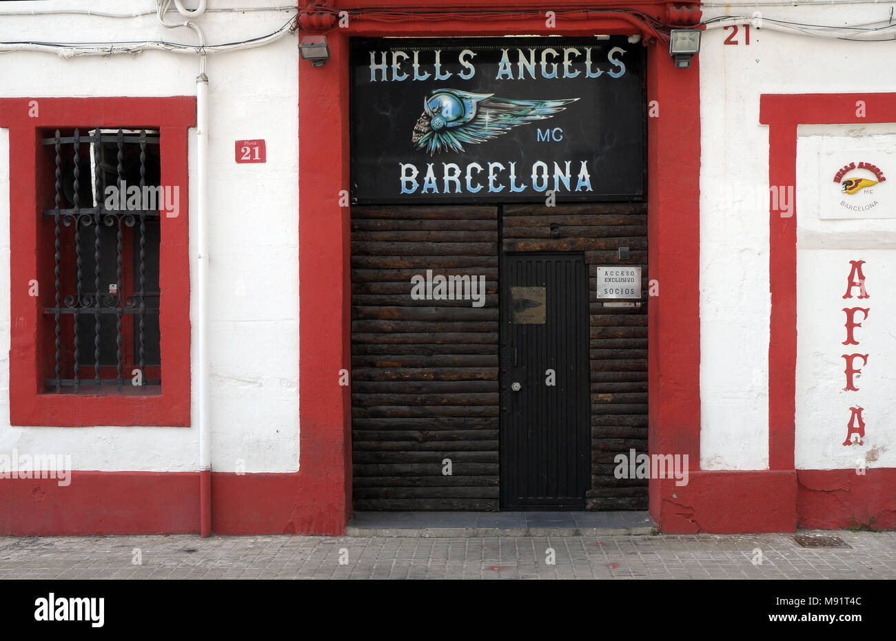 Barcelona Hells Angels Hauptquartier Stockfoto