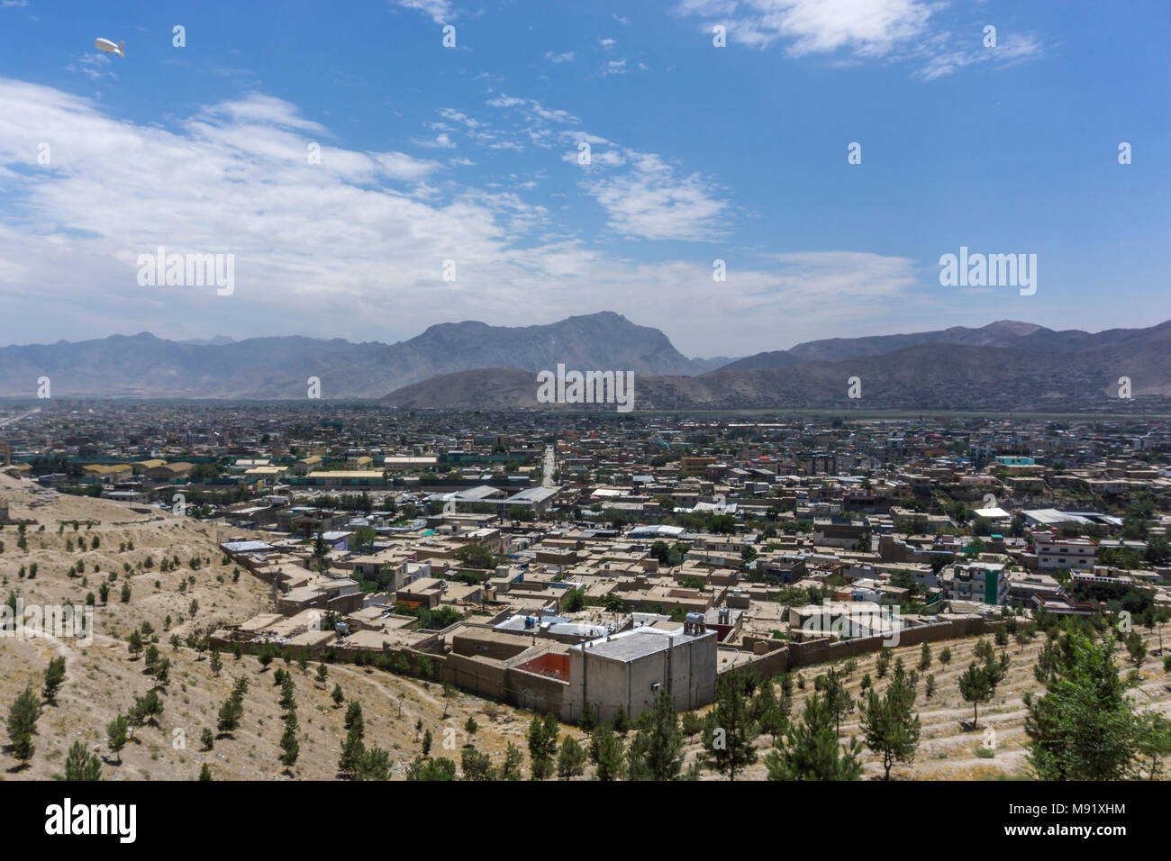 Spion Im Heissluftballon Uber Die Stadt Kabul Afghanistan Stockfotografie Alamy