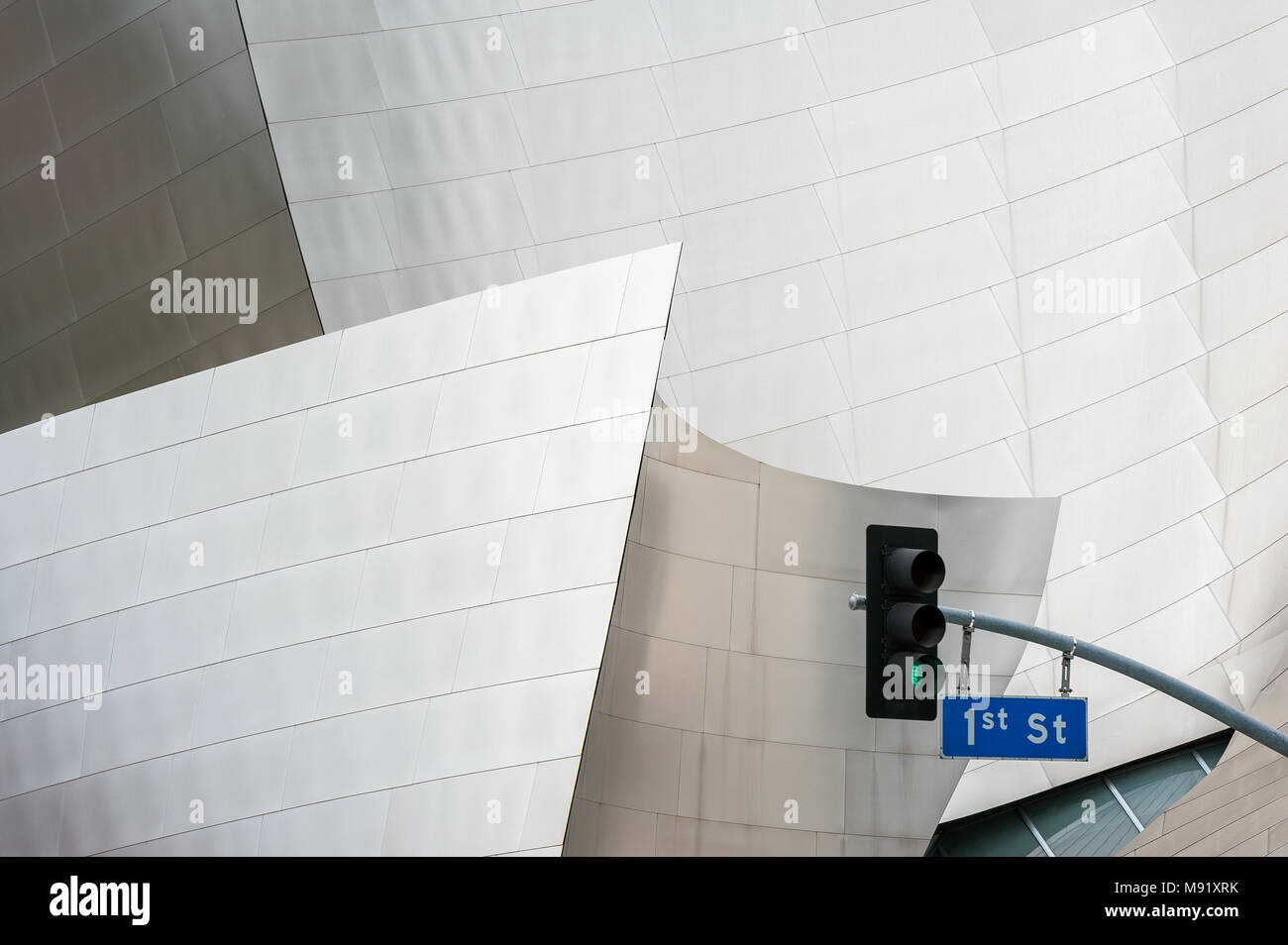 Detail der Walt Disney Concert Hall in Los Angeles Stockfoto