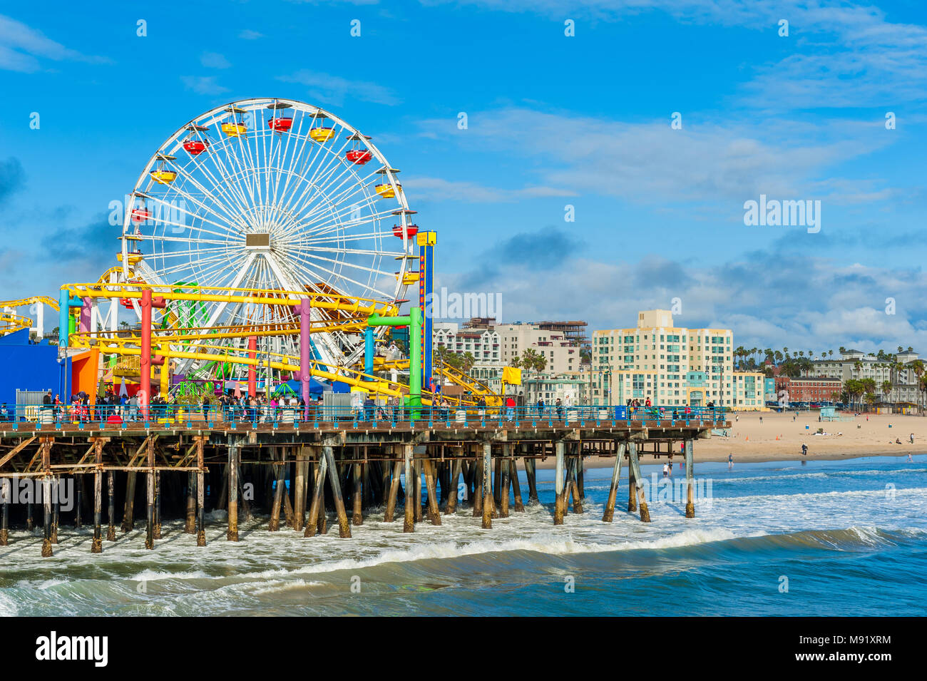 Riesenrad auf dem Santa Monica Pier Kalifornien USA Stockfoto