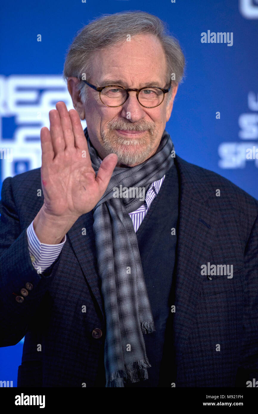Italien, Rom, 21. März 2018: Fotoshooting des Films 'Ready Player One' dargestellt, Academy award Direktor Steven Spielberg Foto © Fabio Mazzarella/Sintesi/Alamy leben Nachrichten Stockfoto