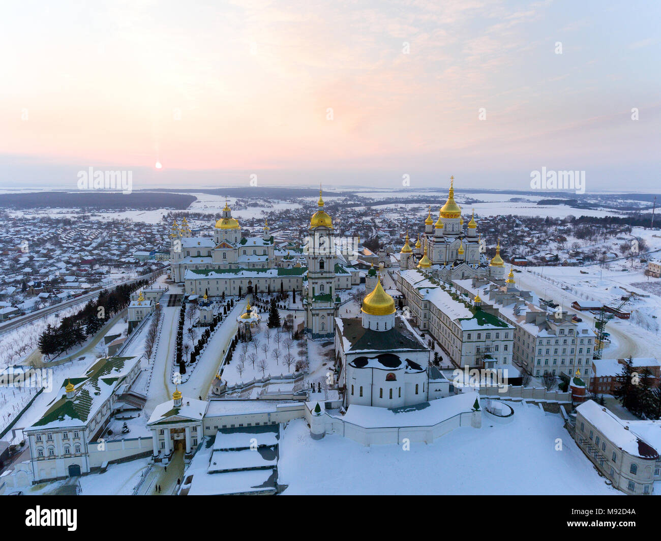 Die Kirche von Pochaev Lavra in der Ukraine Stockfoto