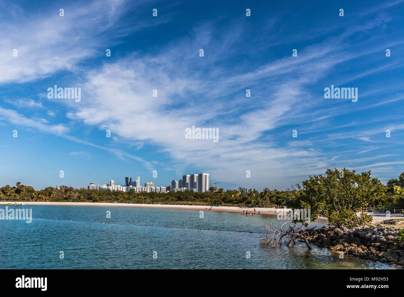 Die Biscayne Bay View von Oleta River State Park in North Miami, Florida, USA. Stockfoto