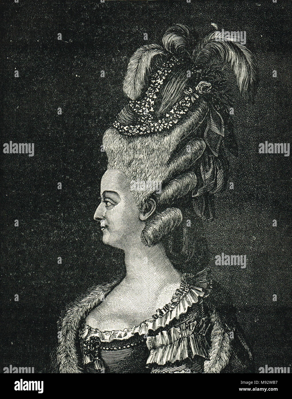 Marie Antoinette, geboren Maria Antonia Josepha Johanna, 1755-1793, die letzte Königin von Frankreich vor der Französischen Revolution, 1783 Stockfoto