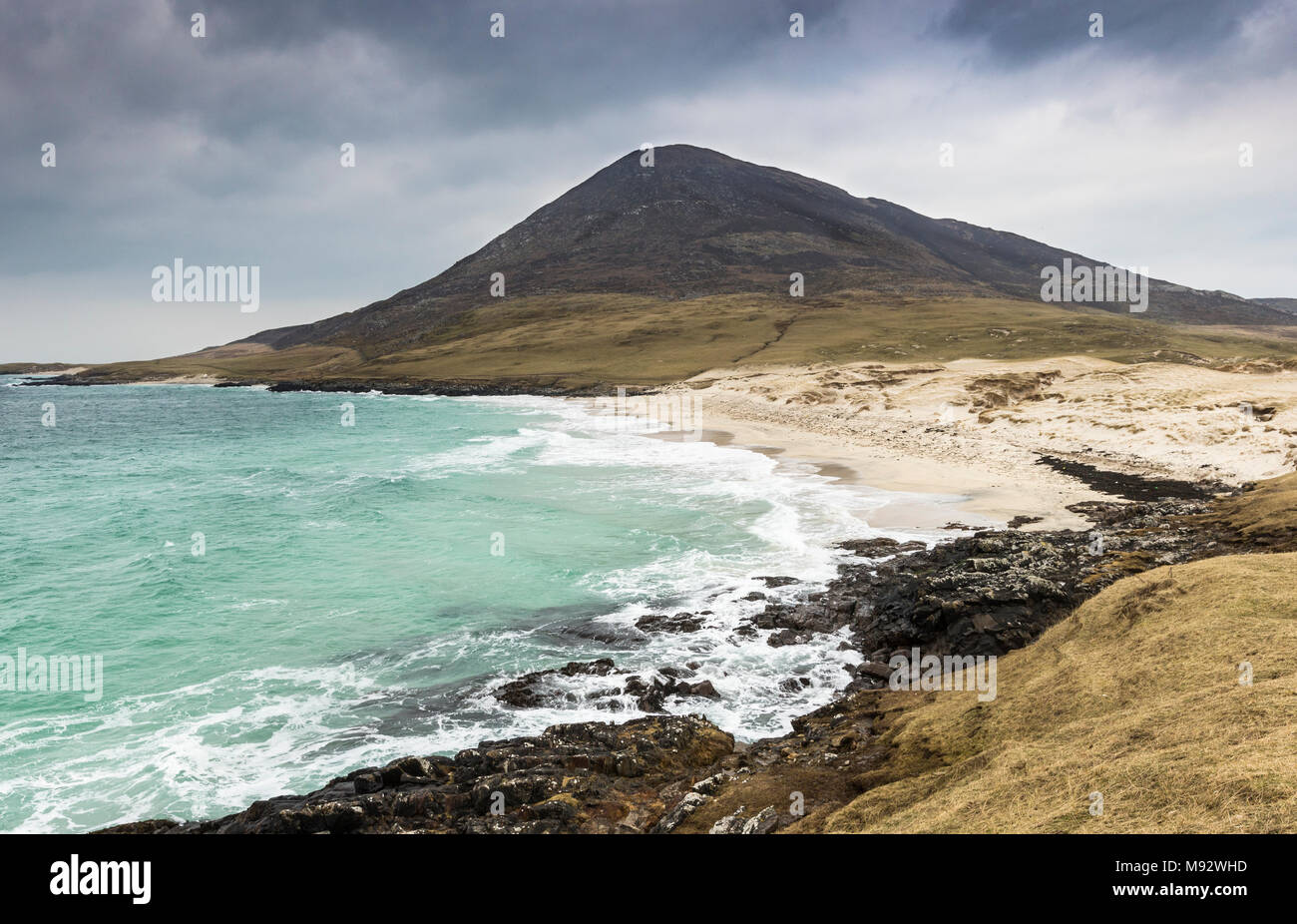 Traigh eine Taoibh Thuath auf der Isle of Harris auf den Äußeren Hebriden. Stockfoto
