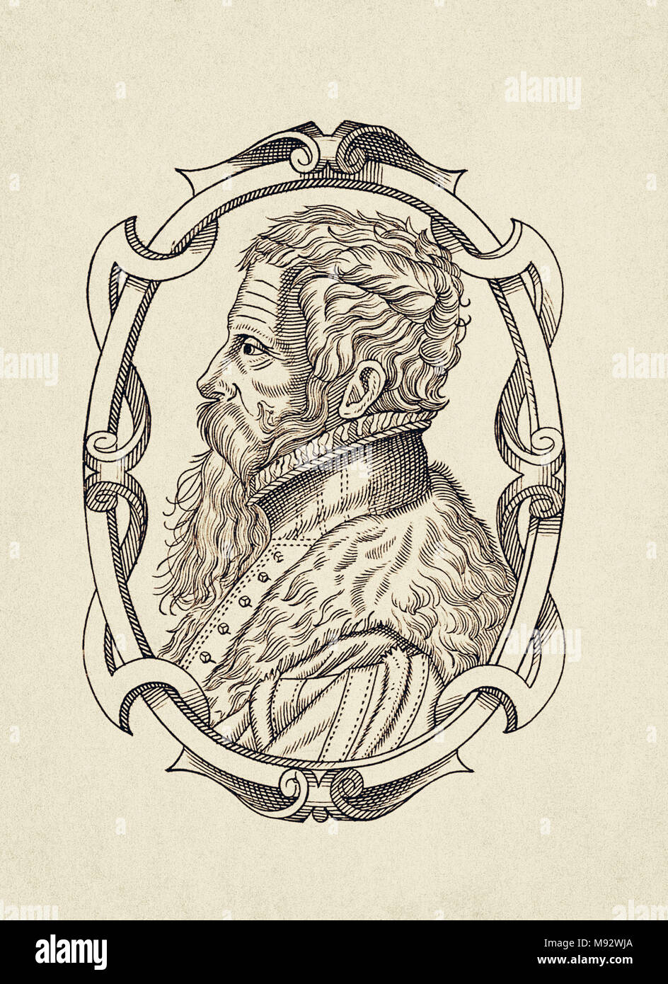 William Bullein, c. 1515 - 1576. Englisch Kleriker, Arzt und Autor von medizinischen Abhandlungen. Aus dem frühen 19. Jahrhundert drucken. Stockfoto