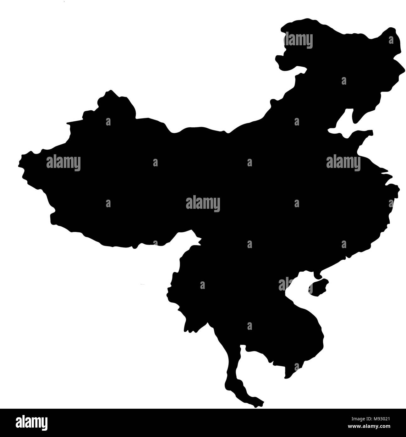 Ein großer Teil von Malaysia Land Karte Abbildung: schwarz Stockfoto