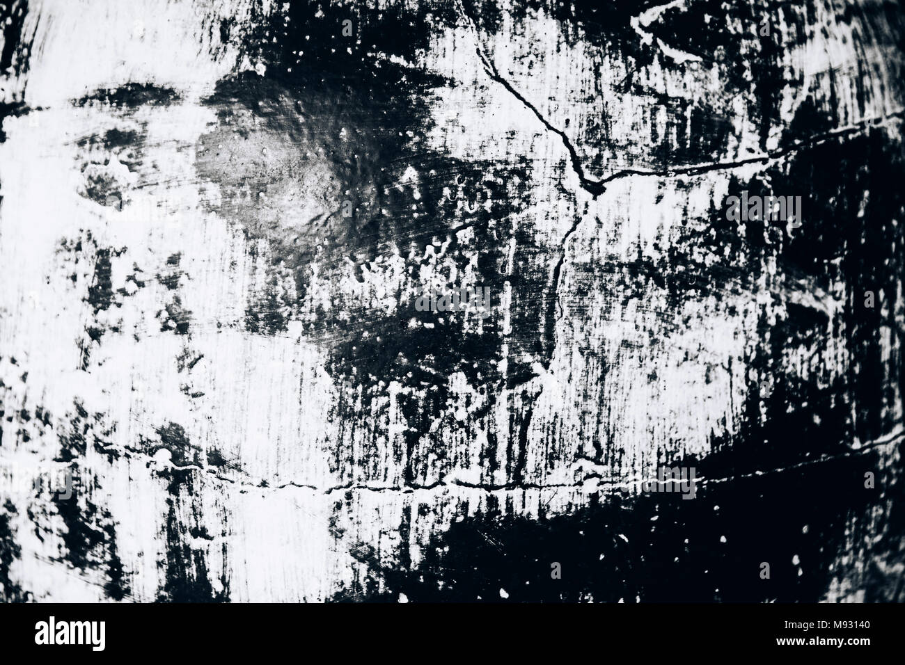 Grunge schwarz-weiß Textur mit mit Rissen und Pinselstriche. Stockfoto