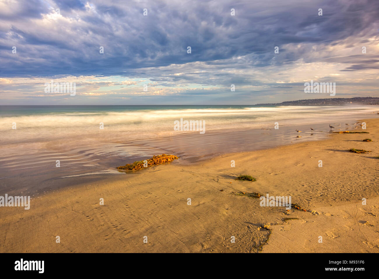 Der Strand und das Meer. Mission Beach, San Diego, Kalifornien, USA. Stockfoto