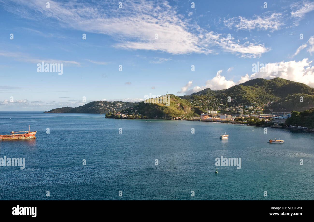 Karibik - Grenada Insel - Saint George's Bay Stockfoto