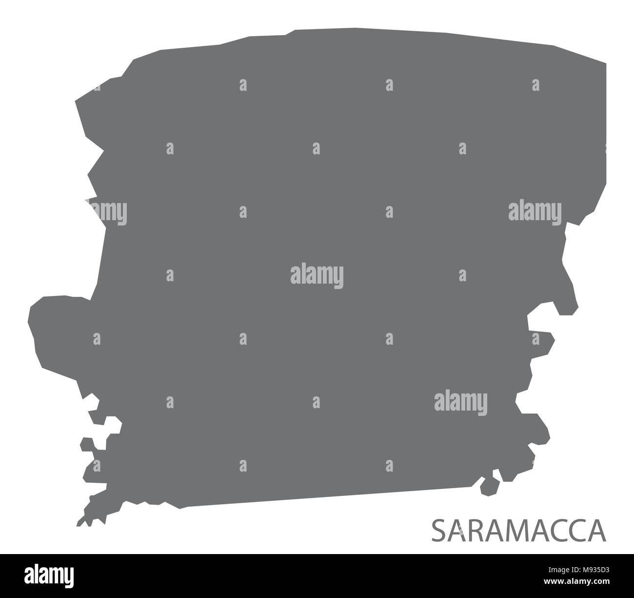 Saramacca Karte von Suriname Grau Abbildung: Form Stock Vektor