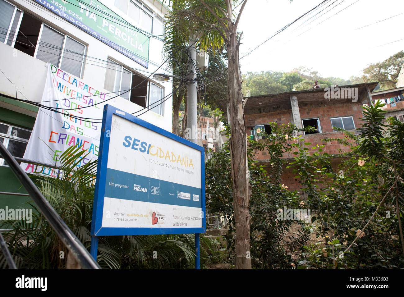 Favela Mangueira Chapéu in Rio de Janeiro Stockfoto