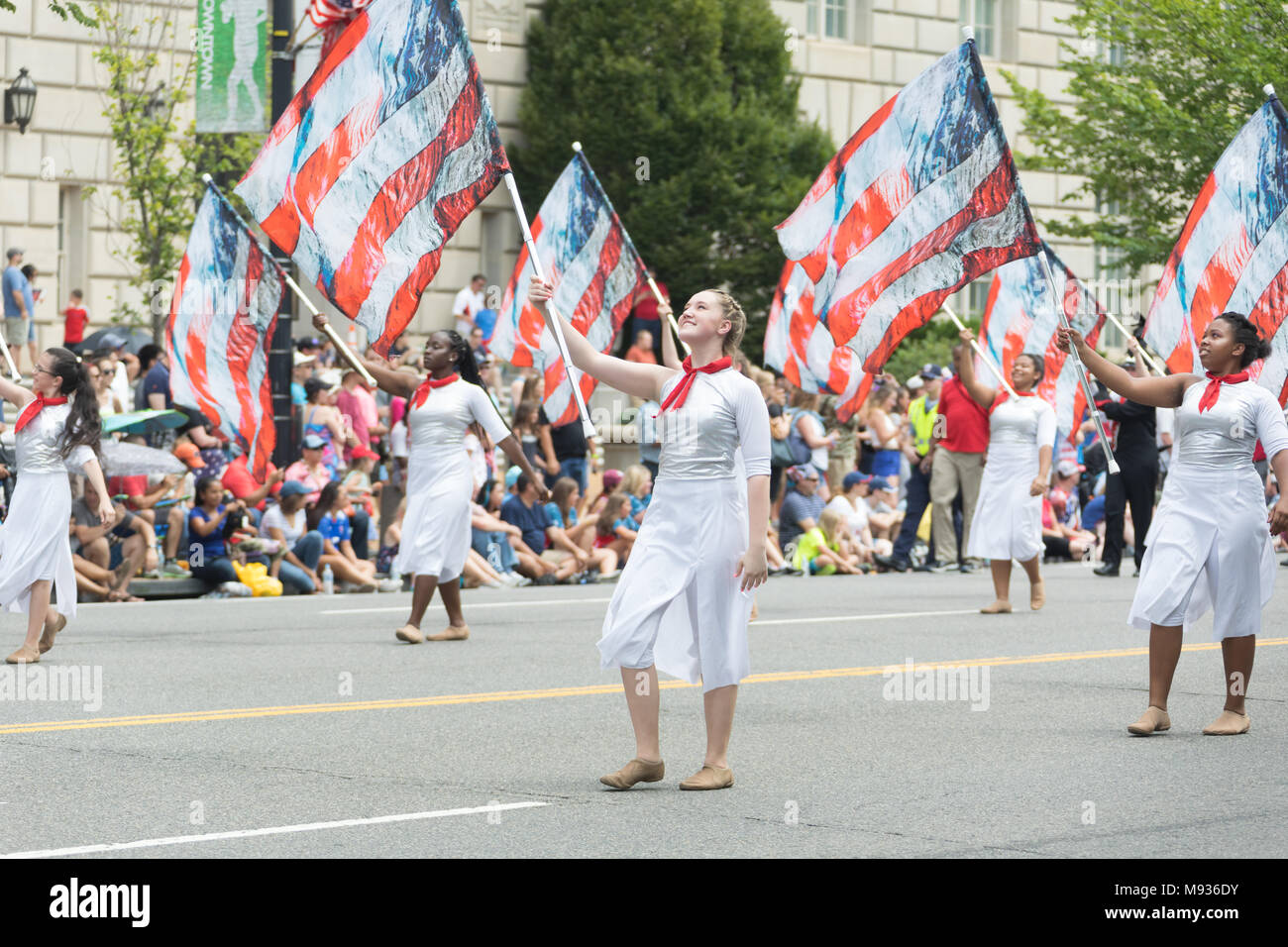 Washington, D.C., USA, 4. Juli 2017 wird die nationale Unabhängigkeit Day Parade der Vierte ist der Juli Parade in der Hauptstadt der Vereinigten Staaten, es comm Stockfoto