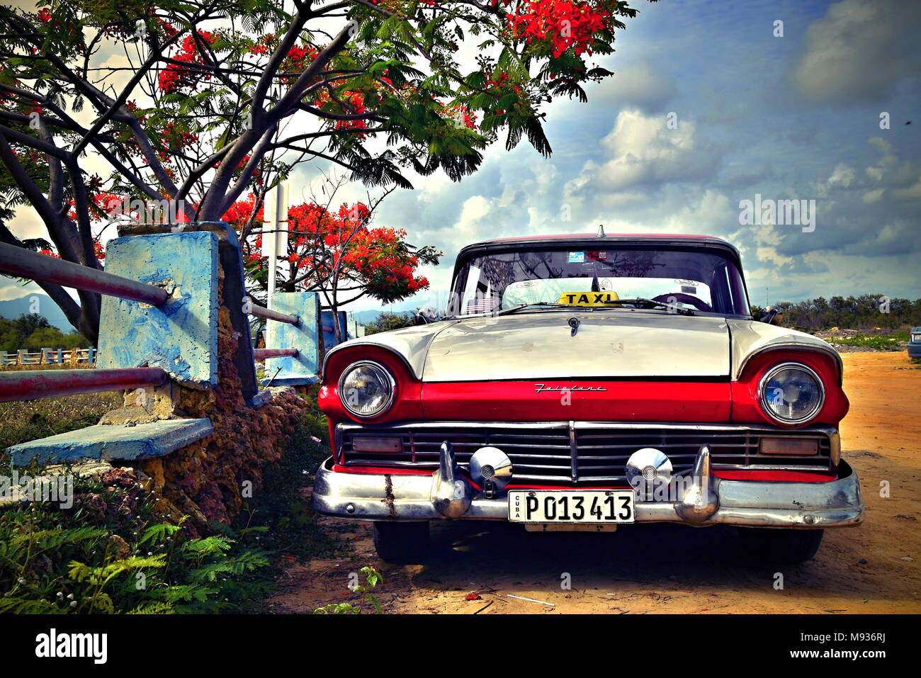 Kuba, Trinidad, Classic American Auto Stockfoto