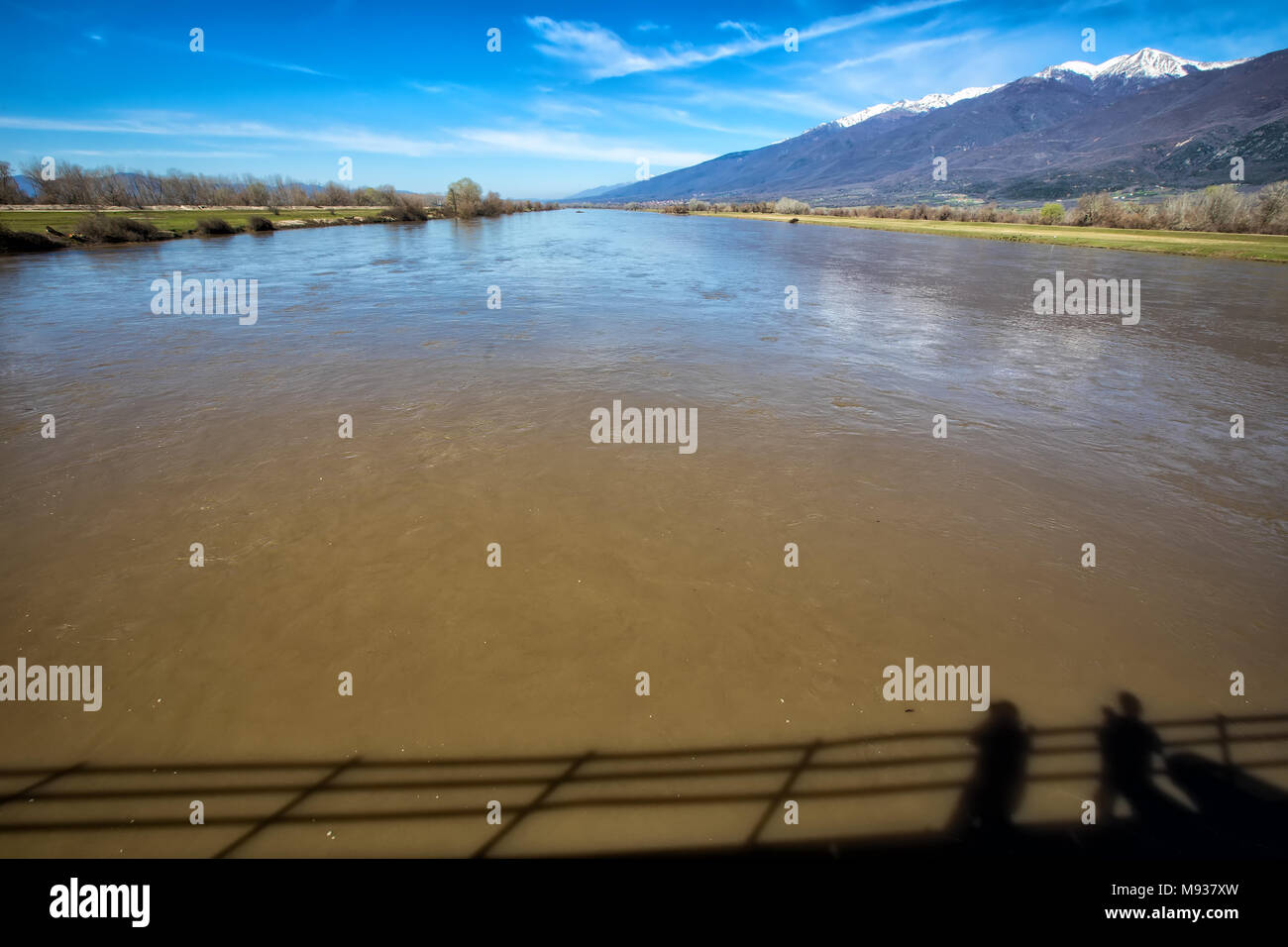 Fluss Strymonas in Nord Griechenland Stockfoto