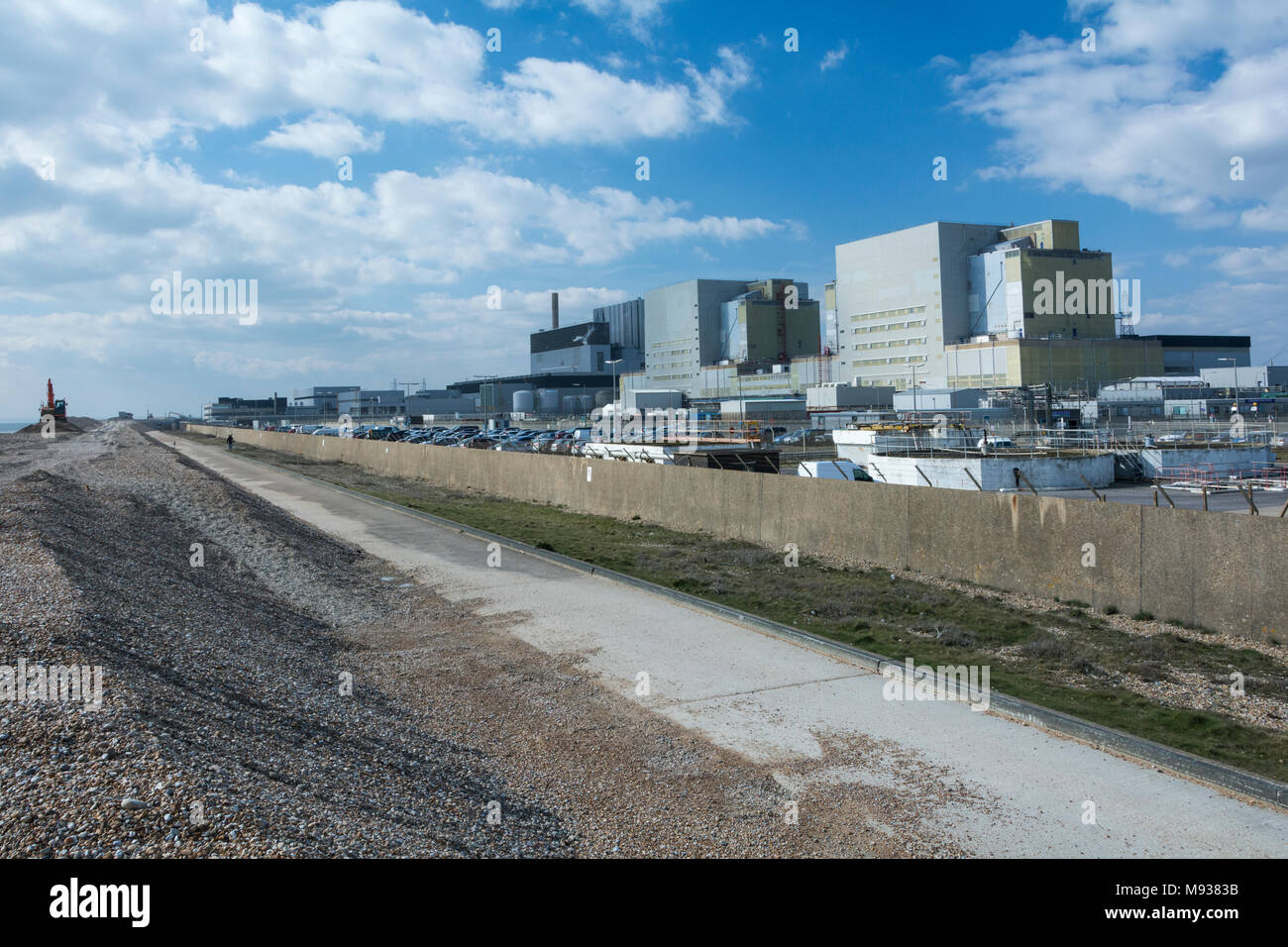 Dungeness A und B Kernkraftwerke an der Küste von Kent, England, Großbritannien Stockfoto