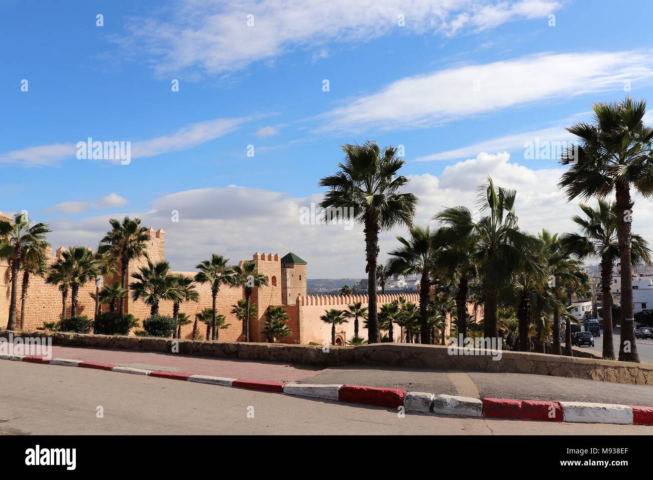 Kasbah des Oudayas von der Avenue Al Marsa Rabat Marokko Stockfoto