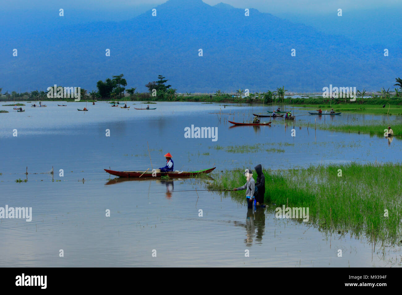 Rawa Ffnung ist ein See in der Ambarawa weiter Basin in Central Java, Indonesien (zwischen Ambarawa weiter und salatiga). Es dient als eine Quelle der Macht und Bewässerung. Stockfoto