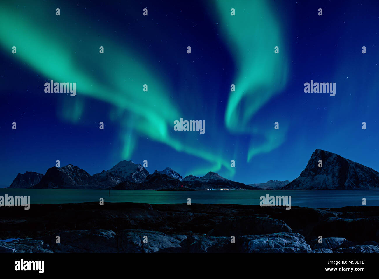 Nordlichter in Norwegen Stockfoto