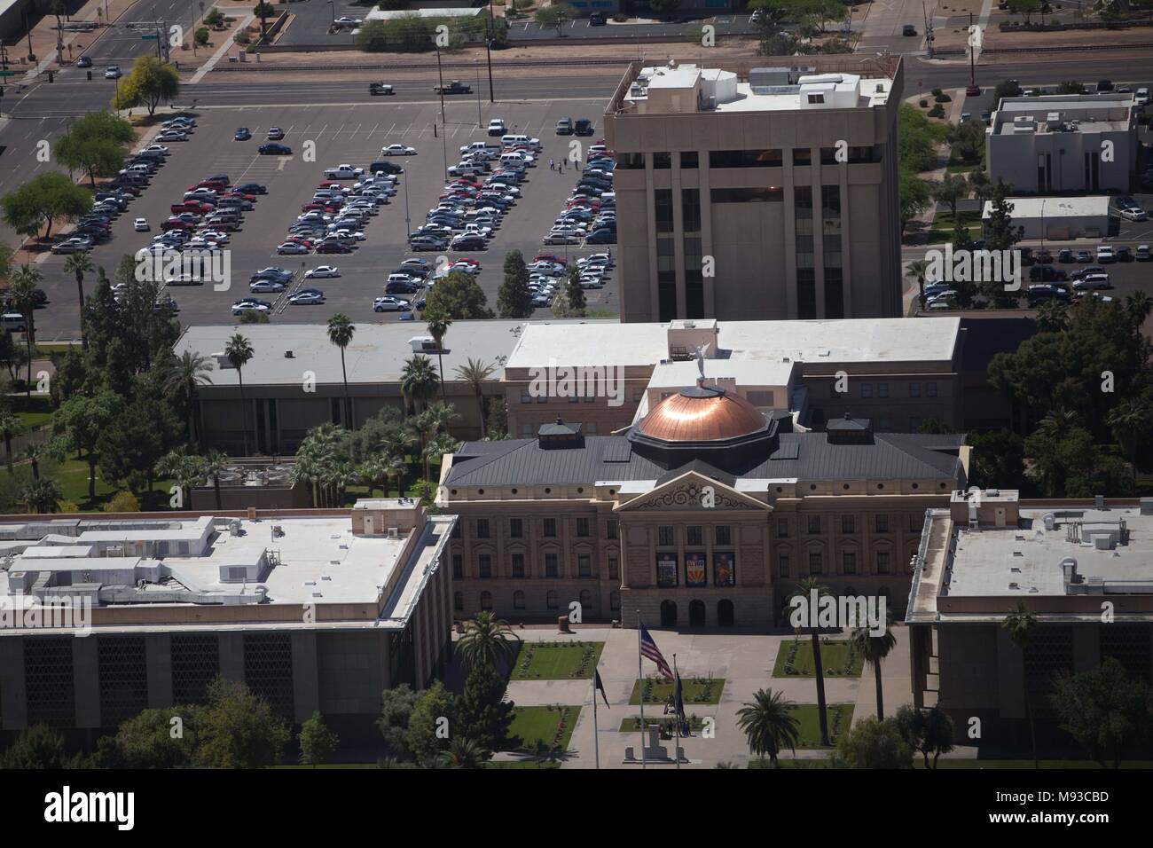 Luftaufnahmen von Phoenix, Tempe, Peoria, MESA, Krämer, Glendale, Scottsdale, Gilbert, Tempe des Staates Arizona in uns. (Foto: Luis Gutierre Stockfoto