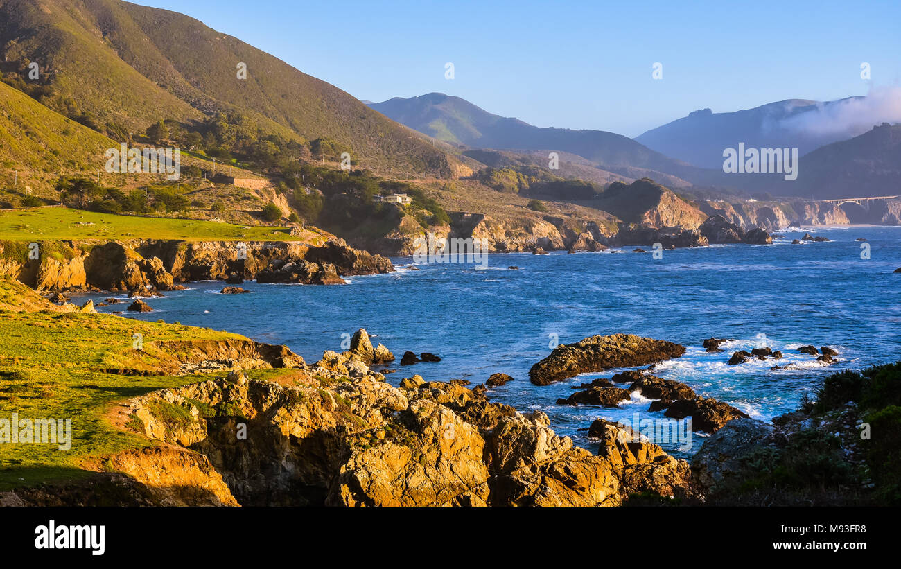 Schöne Küste von Kalifornien - Big Sur, Monterey County Stockfoto