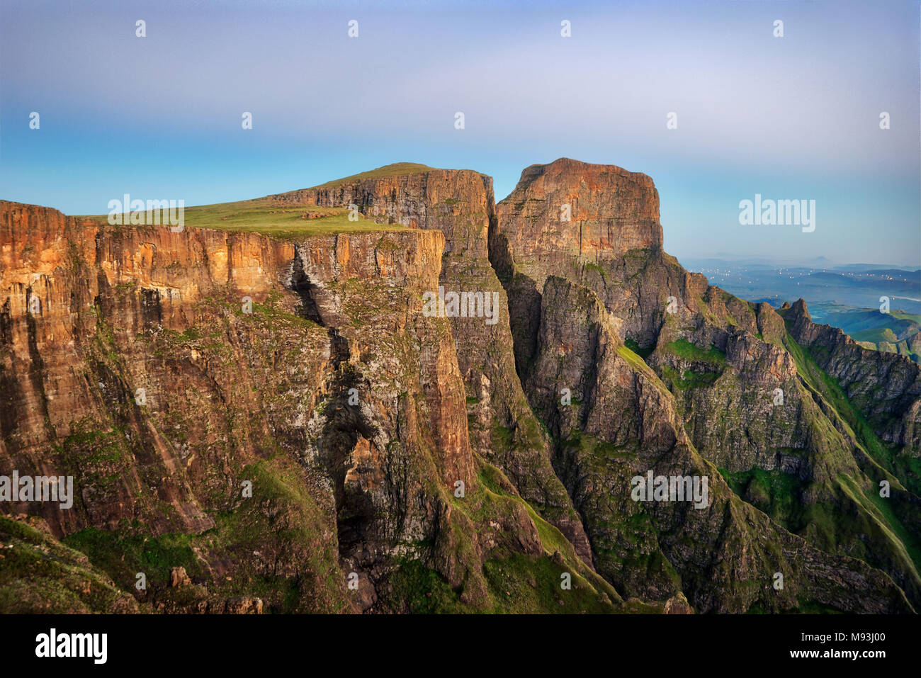 Drakensberge Amphitheater in Südafrika im Jahr 2015 getroffen Stockfoto