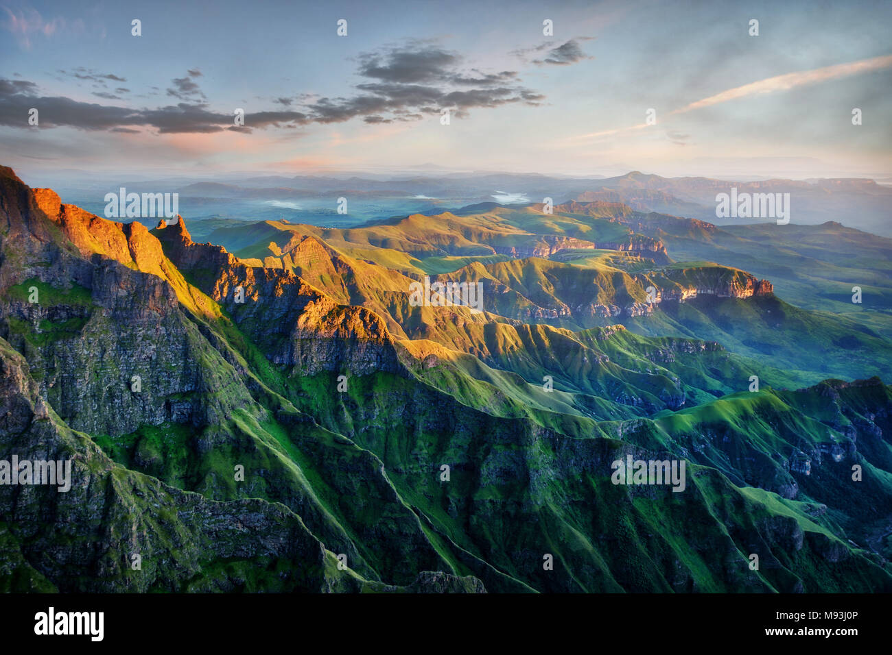 Drakensberge Amphitheater in Südafrika im Jahr 2015 getroffen Stockfoto