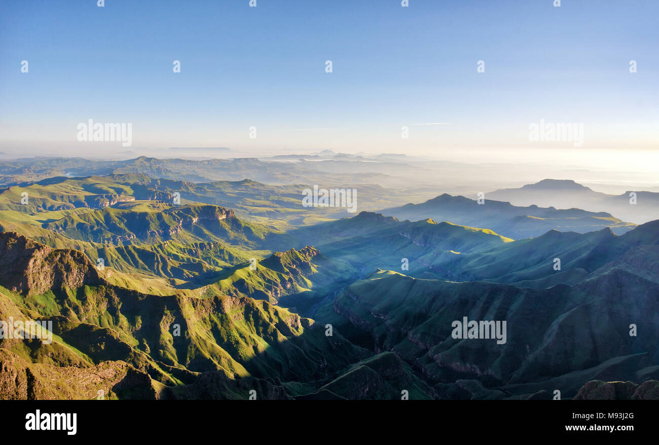 Drakensberge Amphitheater in Südafrika im Jahr 2015 getroffen Stockfoto