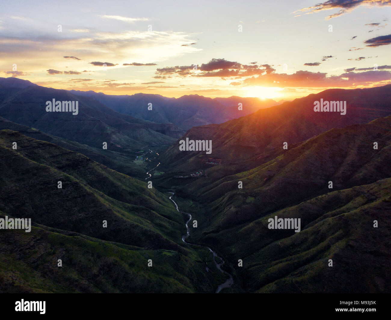 Sommer Berge in Lesotho im Jahr 2015 getroffen Stockfoto