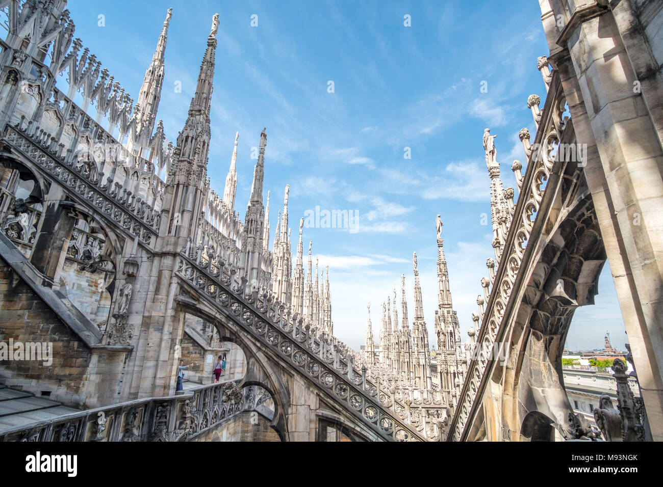 Detail der Mailänder Dom oder Duomo di Milano, gotische Kirche im historischen Zentrum von Mailand, Italien. Stockfoto