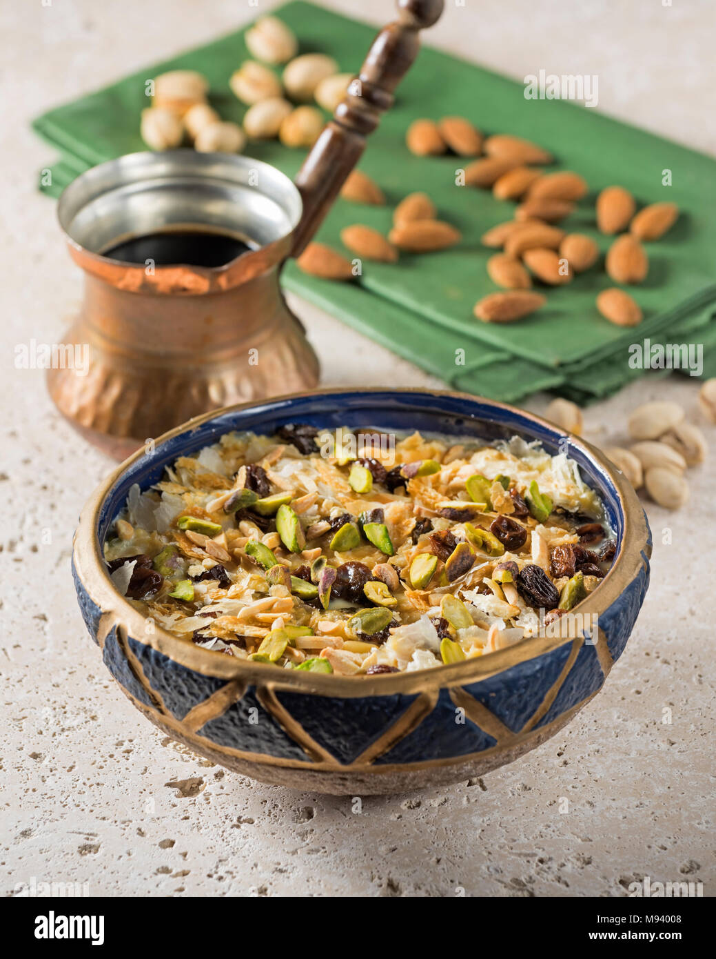 Umm Ali. Ägyptischer Dessert. Ägypten Essen Stockfoto