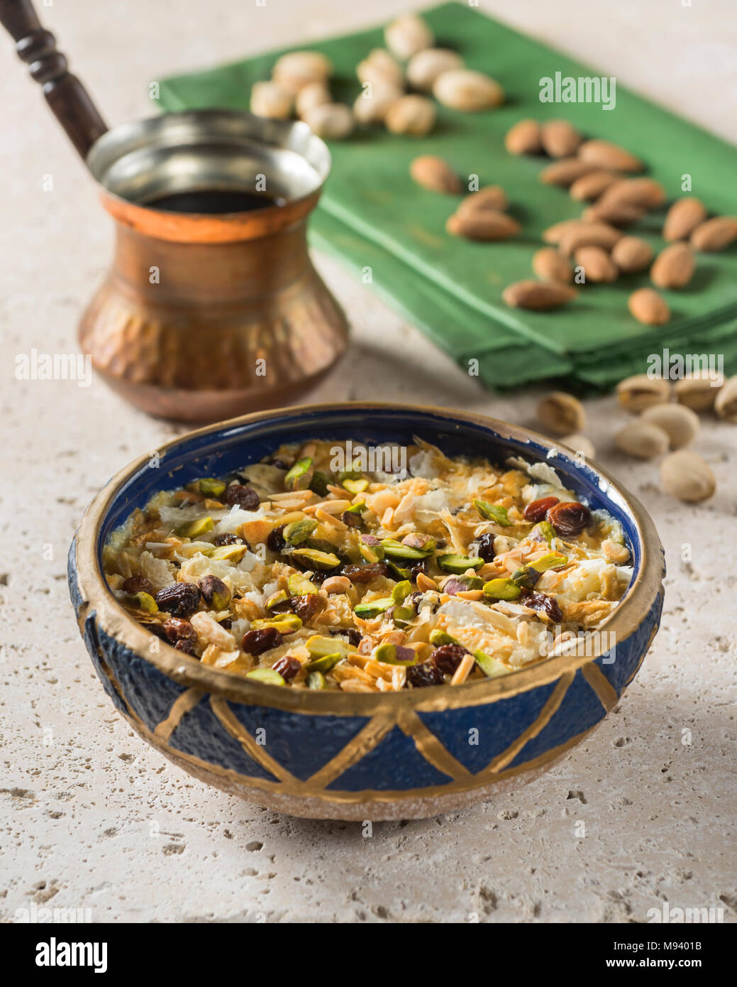 Umm Ali. Ägyptischer Dessert. Ägypten Essen Stockfoto